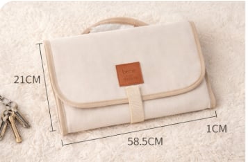 Foldable Diaper Changing Mat – Soft & Travel-Friendly (Beige)